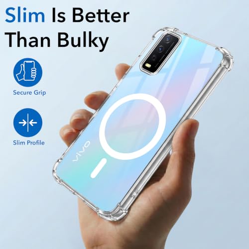 Image of Jkobi Shockproof Crystal-Clear Back Cover for Vivo Y12s | Y11s | Y12G (Magsafe Wireless Support | Drop & Camera Protection | Hard Polycarbonate)