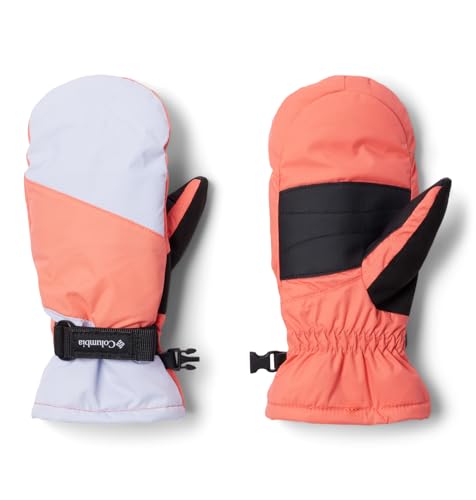Columbia Youth Unisex Core III Mitten, Snowdrift/Hot Coral, Large