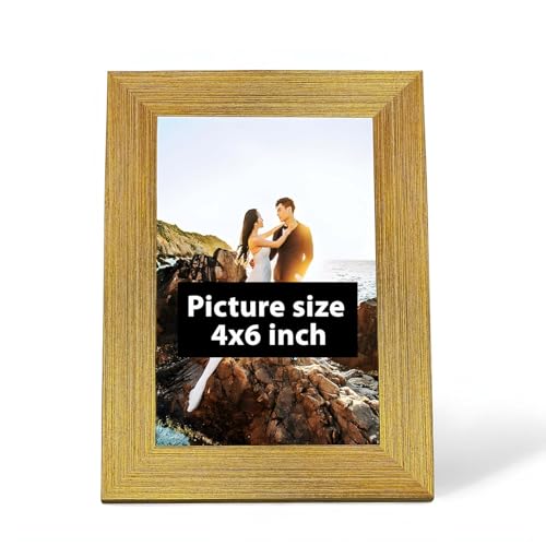 Image of Art Street Set of 6 Wall Rectangular Photo Frames, Wall Hanging Picture Frame for Home, Living Room, Study Room Decor & Office Decor (Color: Gold, Size 4x6 Inch)