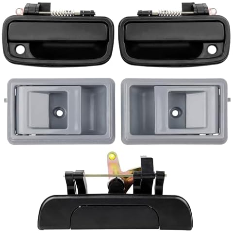 Gledewen Exterior Door Handle & Interior Handle & Tailgate Handle Latch Kit, Outside Inside Door Handle Set Compatible with 1995-2000 Toyota Tacoma, Replaces# 79344 79345 TO1352103 69090-35010 Cover