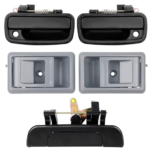 Gledewen Exterior Door Handle & Interior Handle & Tailgate Handle Latch Kit Outside Inside Door Handle Set Compatible with 1995-2000 Toyota Tacoma Replaces# 79344 79345 TO1352103 69090-35010