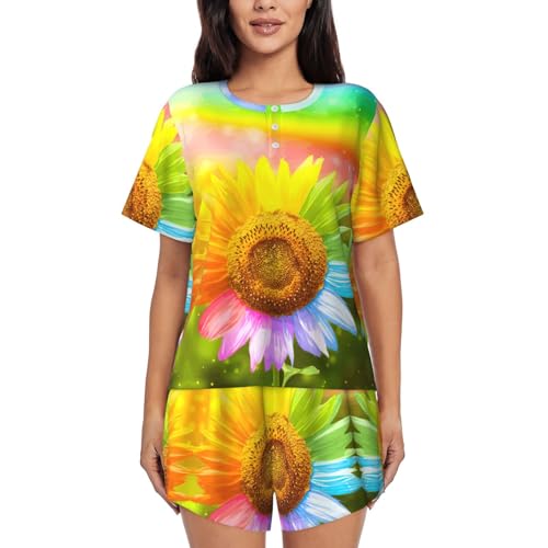 Pyjama femme doux avec poches et imprimé 3D lumineux