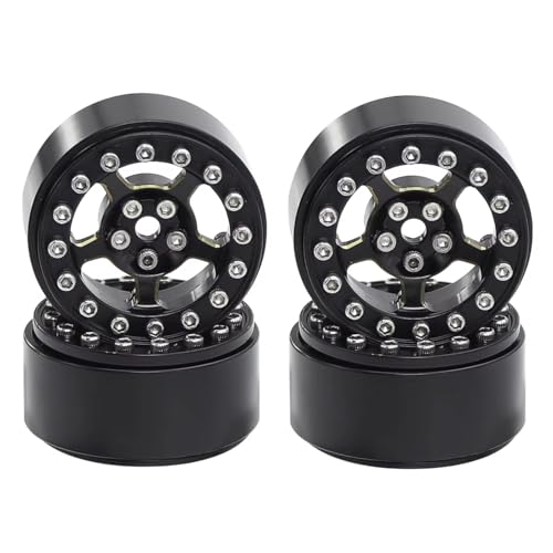 Jantes laiton noir 1.0 pouces avec pneus haute adhérence pour voiture RC Axial et TRX4M