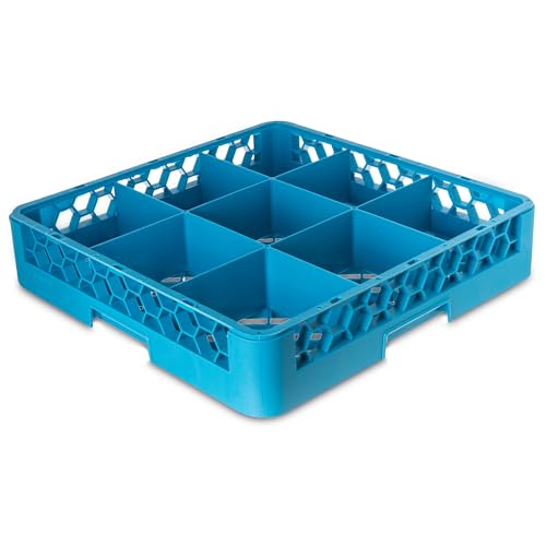 Panier de lavage Carlisle Opticlean pour verres 53x53x10 cm casier polypropylène bleu x6