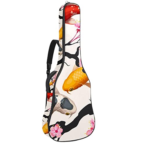 Housse de transport rembourrée en tissu Oxford imperméable pour guitare avec bandoulière réglable Motif poissons et… - Les Beatles, Paul McCartney, John Lennon, RIngo Starr, George Harrison Housse de transport rembourrée en tissu Oxford imperméable pour guitare avec bandoulière réglable Motif poissons et…