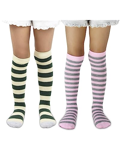 Image of Neska Moda Baby Boys & Girls Cotton Pack of 2 Pair Knee High Socks /Long Socks /Stockings (1-2 Years /2-3 Years /3-4 Years /4-6 Years)-SK1096andSK1100