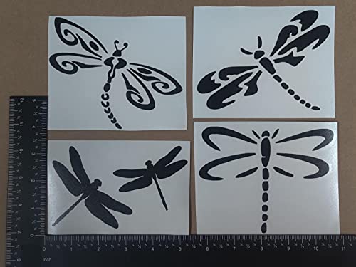 Image of Dragonfly Decals 4 Pack (Black, Large ~5 inch)
