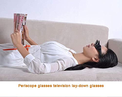 Image of Men's and Women's Plastic Frame Full Rim Horizontal Lazy High Definition Prism Periscope Glasses - Lazy Glasses Prism Glasses Horizontal Spectacles Lie Down for Reading Watching Video-Black