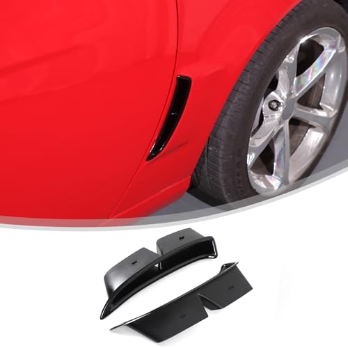 Car Fender Side Vents Compatible with Chevy Corvette C6 2005-2013,Rear Brake Duct Scoops, Air Flow Intake Hole Grille Spoiler C6 Replacement Accessories (Gloss Black-2pcs)