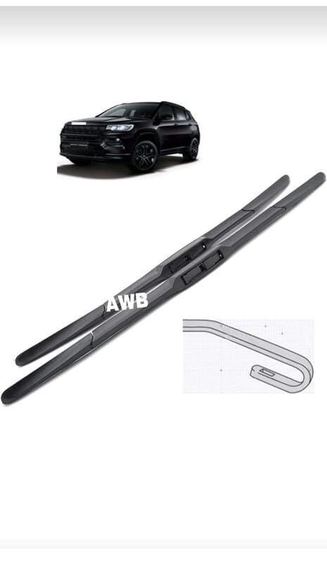 Image of AWB Hybrid Wiper Blades Compatible with Jeep Compass 24 inch+18 inch(Pack of 2)