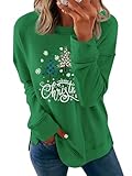 Cicy Bell Weihnachten Pullover Damen Sweatshirt Runhals Langarm Casual Pullover...