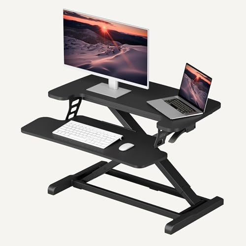 SANODESK 28-Inch Spring-Assist Standing Desk Converter