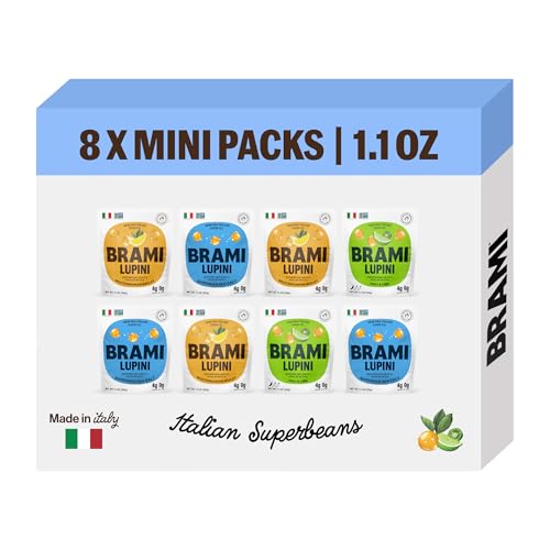 BRAMI Lupini Beans Snack Pack, Variety | 7g Plant Protein,