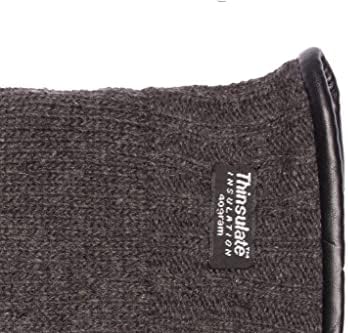 EEM gebreide herenhandschoenen, zachte wol, Thinsulate thermische voering, suède handpalm, zoom met bies, antraciet S/M