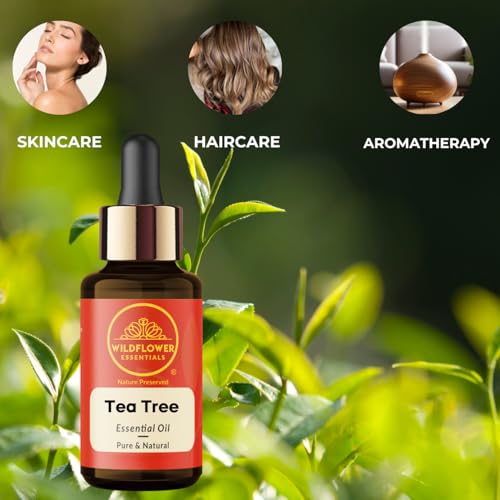 Image of Tea Tree Essential Oil For Skin, Hair, Face, Body, Acne, Dandruff 100% Pure and Natural 15ml