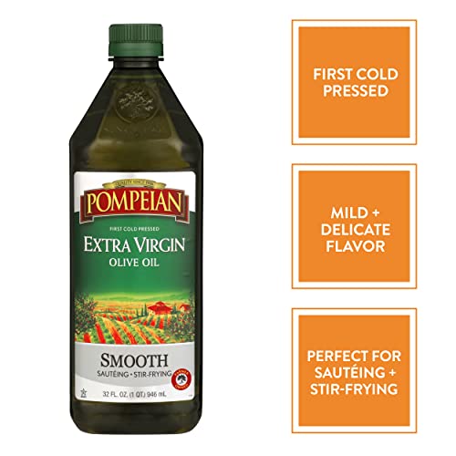 image for Pompeian Smooth Extra Virgin Olive Oil, Contains Polyphenols, First Co