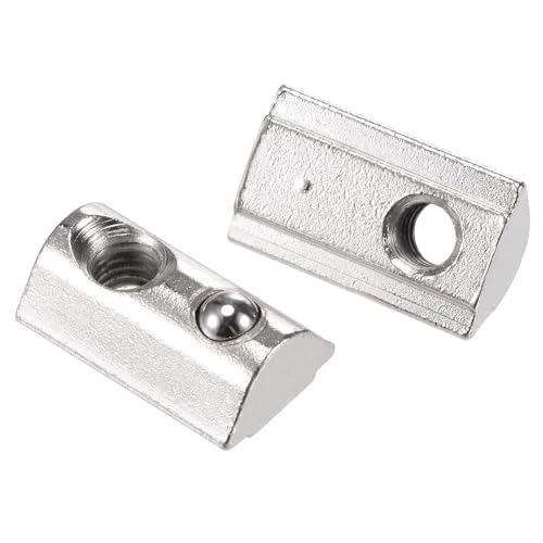 TA-VIGOR M6 T Slot Nuts Roll-in Spring T-Nuts, Carbon Steel Nickel Plated for 4040 Series Aluminium Extrusion Profile Rail 8mm Slot, 15Pcs