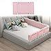 Barrera de Cama Niños Anticaída, Barandilla de Seguridad Infantil para Camas de Niños y adultos, con Cremallera Extraíble y Lavable, Ajustables en Altura, 50 60 100 150 180 200cm, Verde Gris Rosa