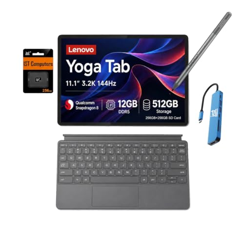 Image of Lenovo Yoga Tab AI Tablet, 11 inch 3K 144Hz, 12GB RAM, 512GB, Pro Pen, Keyboard