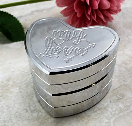 Pmf Products Heart Shaped Ring Box- “My Love”-Hand Polished Aluminum-Engagement, Proposal, Wedding- Made In The Usa #TOP7