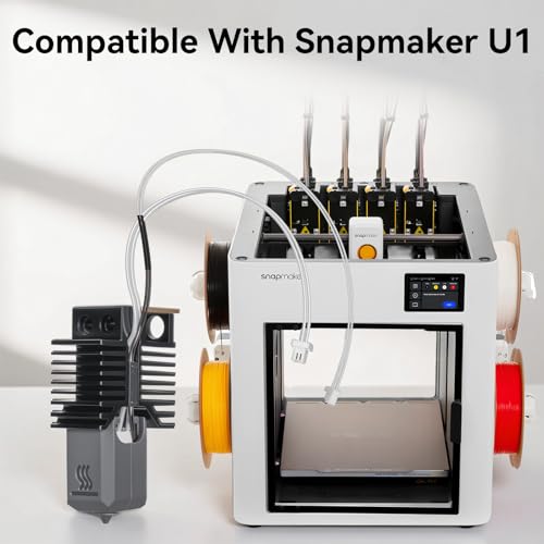 U1 Hotend 0.4mm Düse aus gehärtetem Stahl Compatible with Snapmaker U1 3D Drucker, Hotend mit Keramischem Schnellheiz-Extruder Ersatzset mit Düsenbürste, Silikonabdeckung und Auslaufschutz