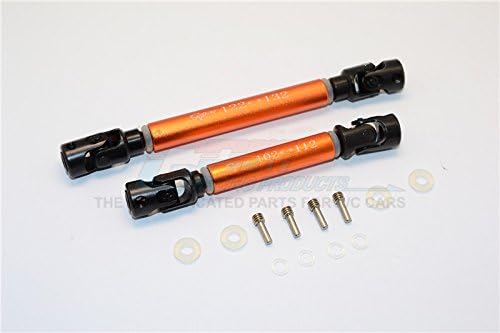 GPM For Traxxas TRX-4 Trail Defender Crawler Upgrade Parts Steel Adjustable Main Shaft With Aluminum Body - 1Pr Set Orange