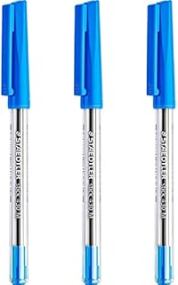 STAEDTLER Medium 0.5mm 430 Stick Ballpoint Pens Writing Pen Smooth - Blue Ink - Pack Of 3