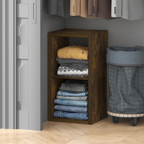 Image of Furinno Cubic Extra Thick 2-Cube Closet Organizers and Storage, Amber Pine | 14.6 x 16 x 30 in, Open Shelf Closet Storage, Closet Organizer, for Wardrobe, Bedroom, Living Room