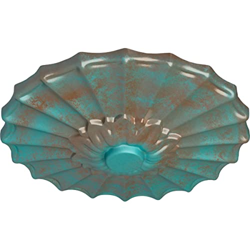 Image of Ekena Millwork CM09SHCGS 9 inch x 1-3 /8 inch Shakuras Ceiling Medallion, Copper Green Patina