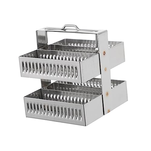 NAMOARLY Stainless Steel Glass Slides Holder 30 Position Rack Microscope Steel Stand