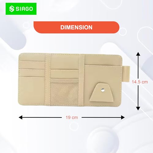Image of SIAGO SIA137 Car Sun Visor Organizer Stylish Storage Solution (Beige)