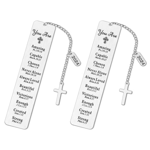 Pesfehhy - Pesfehhy 2PCS Marques-Pages Chrétiens, Cadeaux 2024 Inspirational Bookmarks, Salutations, Cadeau Religieux D'Église, Facile à Utiliser, Travail Soigné