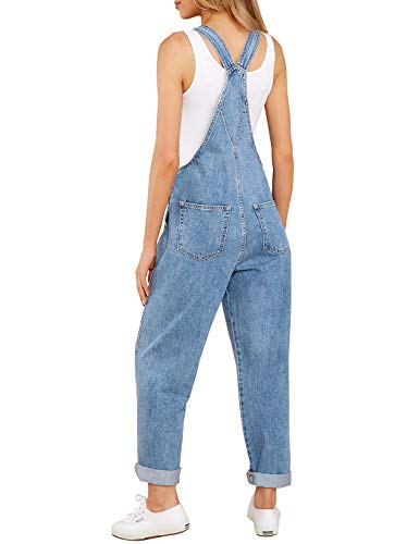 Luvamia Women'S Casual Adjustable Denim Bib Overalls Jeans Pants Fashion Loose Overall Jumpsuits Classic Blue Size Medium thumb #1