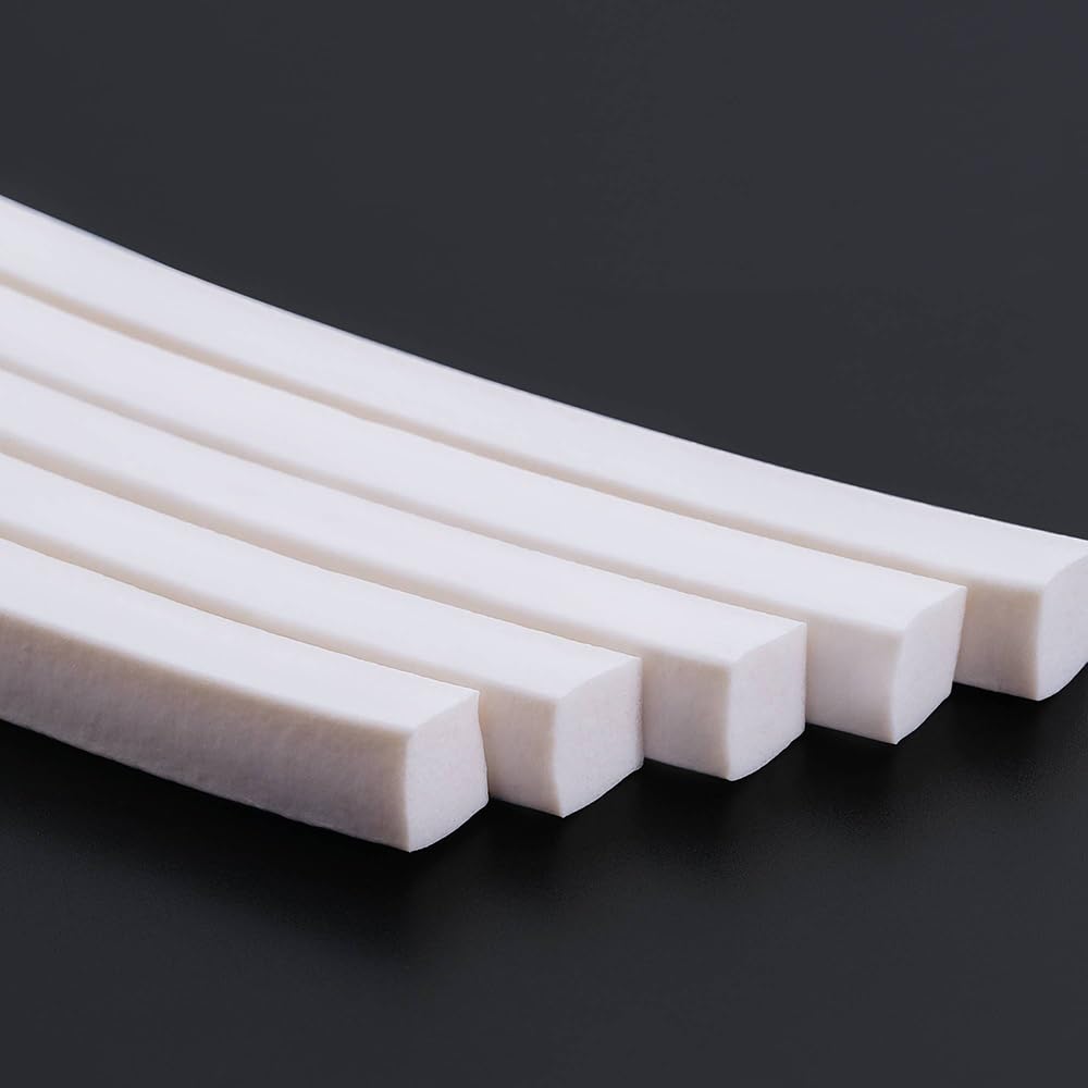 Striscia di tenuta in schiuma, Striscia di spugna di gomma quadrata bianca da 2 m, guarnizione di rivestimento della guarnizione della guarnizione for porte e finestre 2x4mm-12x12mm, striscia di gomma
