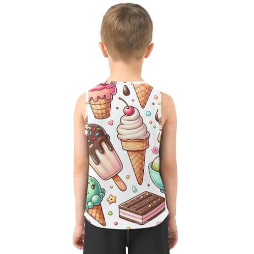susiyo Summer Ice Cream Popsicle Boys Sleeveless Tank Top Girls Athletic T Shirt3