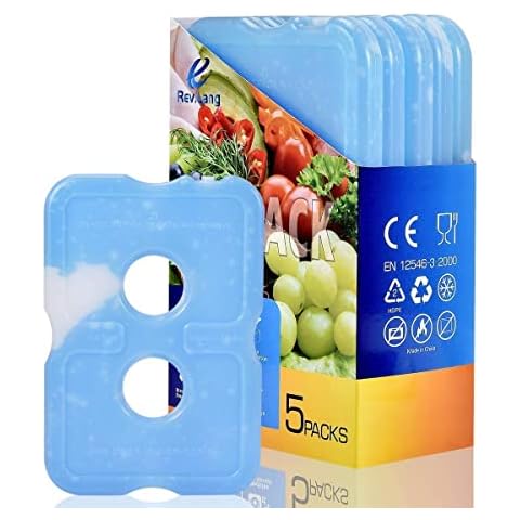 Cold Ice Pack Brick Reusable Long Lasting Cool Slim Thin Freezer Pack Cooler for Lunch Boxes Bag(200g,Set of 5) Cover