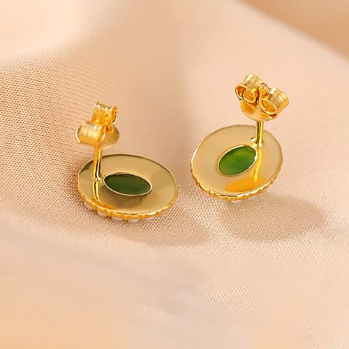 Boucles d'oreilles en perles de jade vertes et argent sterling - 2