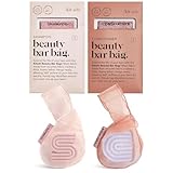 Kitsch Bar Soap Saver Bag – Patented Mesh Bag Soap Holder for Shampoo and Conditioner Bars - Extends Use & Prevents Soggy Mess - Recycled Mesh Beauty Pouch, Eco-Friendly - 2pc Set, Blush & Terracotta