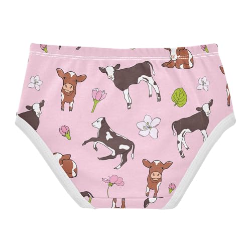 Wusikd Cow Girls' Underwear Cotton Tulip Girls Briefs Soft Toddler Underwear 3T Multi2