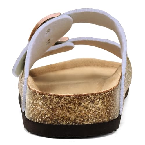 Image of Torotto Kids Sandals Boys Girls Slide Summer Non-slip Cork Glitter Toddler Slippers with Adjustable Straps for Indoor & Outdoor