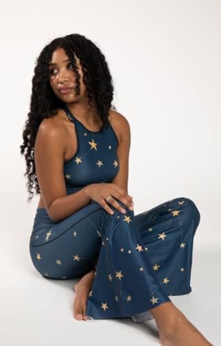 Teeki Great Star Nation Navy Crop Bell Bottom Pant For Women - Small #TOP4