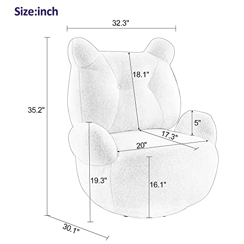 Merax 360 Degree Swivel Accent Chair, Teddy Short Plush Particle Velvet Armchair, For Living Room Hotel, Bedroom, Office, Lounge, Grey(New) #TOP1