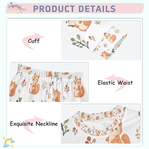 senya Fantastic Squirrel Pajamas Set Long Sleeve Soft Cotton Sleepwear 2 Piece4