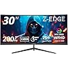 Z-Edge – Monitor curvo para juegos de 30 pulgadas, WFHD1080P 200Hz 165Hz, MPRT 1ms, relación de aspecto 21:9, curva de 1500R, colores de 16.7M, contraste 3000:1, UG30 PIP-PBP, 2 puertos DP 1.4 y 2 puertos HDMI 2.0