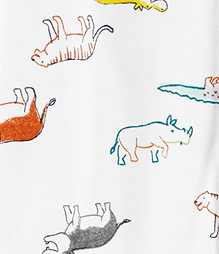 Carter's Toddler Boys' 1 Piece Long Sleeve Footed Sleepers (Baby Ivory Animals, 3 Months)