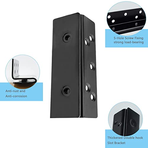 Bed Frame Hardware Bed Post Double Hook Slot Hardware Attachment Bracket,Bed Frame Brackets For Wooden Bed-Set Of 2 #TOP3