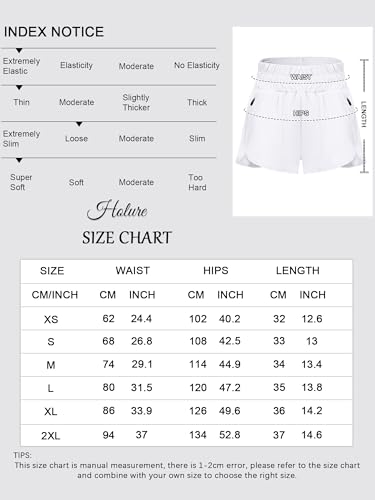 Holure Short feminino de corrida de cintura alta com forro de secagem rápida, leve, atlético, academ