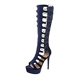 Aufregend und elegant sind diese Plateau-Peeptoes mit Stilettoabsatz. Das Obermaterial aus weichem Velourslederimitat ist bestens verarbeitet. Der praktische Reißverschluss sorgt für einen leichten Ein- und Ausstieg. Mit diesen Mega-High-Heels sind Sie garantiert der Blickfang auf jeder Party!