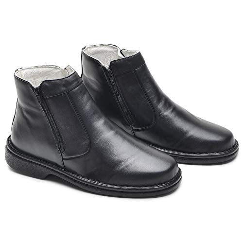 Bota Confort Couro Mestiço com Palmilha Gel e Zíper (40)