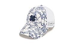 Whtie/Navy Blue Tropical Hat/3d Navy Clover